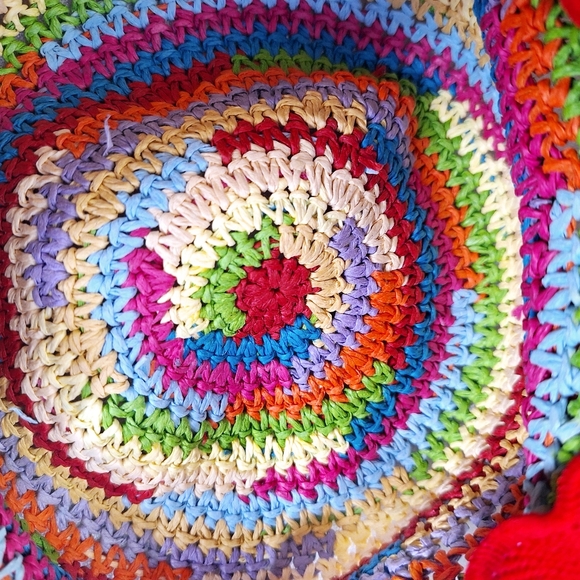 NWOT J Hats brand "The Crocheted Rainbow Bohemian" Bucket hat one size. - Picture 3 of 4